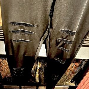 Forever 21 spandex pull ups with distressed styling on the knee/thigh/calf